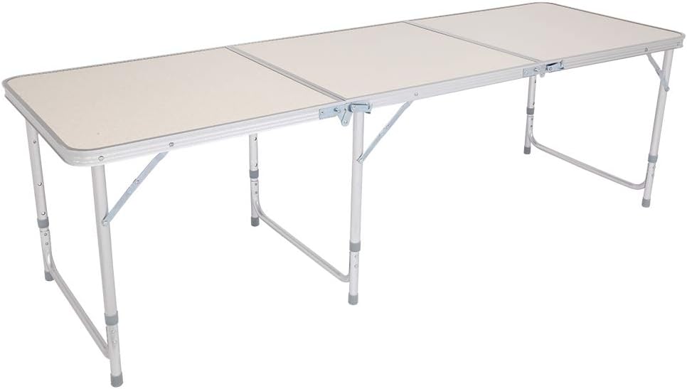 Aluminum Folding Table, Multipurpose Picnic Camping Table, Portable and Adjustable Rectangle Table for Party, Beach, Backyard, BBQ, Indoor and Outdoor (70.86" x 23.62" x 27.56")
