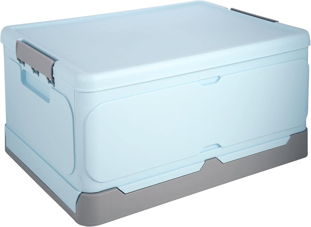 Folding Storage Box, Student Books Storage Box, Foldable Storage Box for Clothes, Snacks, Toys, Etc., Suitable for Home Use, Supermarket Shopping, Car Trunk, 18.5" x 13.3" x9.0", Large, Blue