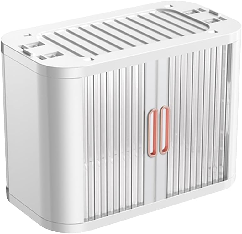 Foldable Plastic Storage Boxes, Shutter Doors Stackable Storage Boxes with Lid, Durable Organiser with Pulley, for Kitchen, Bedroom, Wardrobe, Office