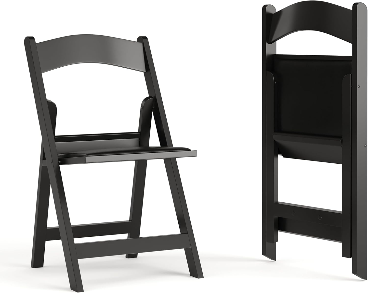 Series Folding Chair - Black Resin - 2 Pack 800LB Weight Capacity Comfortable Event Chair - Light Weight Folding Chair