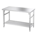 Commercial Foldable Heavy Duty Stainless Steel Table, 48 x 24 Inches Metal Prep & Work Desk with Adjustable UnderShelf and Feet for Kitchen Restaurant Home Garage Warehouse