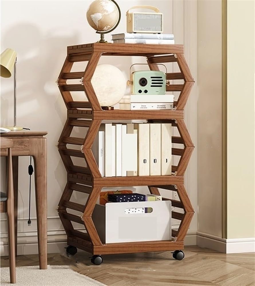 Foldable Storage Rack Shoe Organizer Freestanding Bookshelf Portable Multi-Layer Storage Shelf for Kitchen Entry Office Long-Lasting(50x27.5x115 cm)