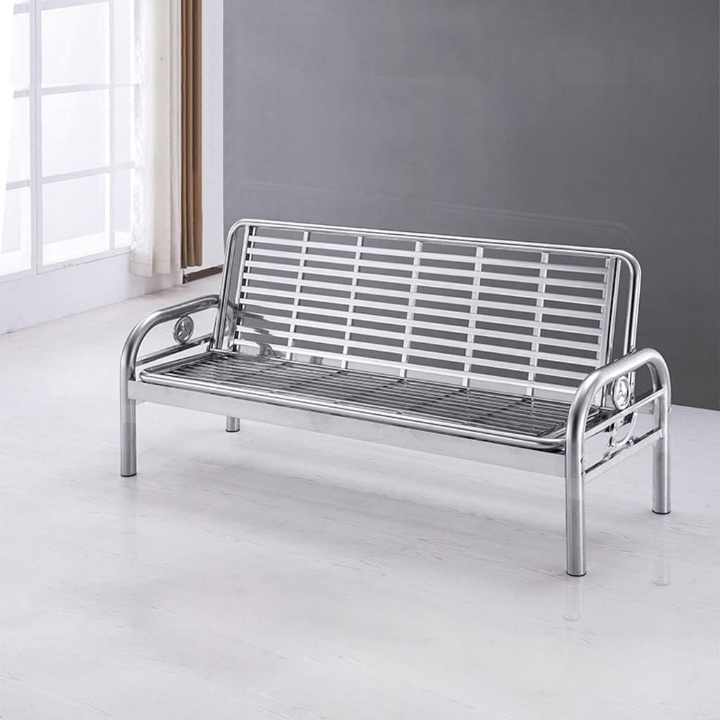 Park Benches Multifunctional Stainless Steel Sofa Bed Household Folding Bed Dual-Purpose Sofa Bed Wrought Iron Leisure Sofa Seat