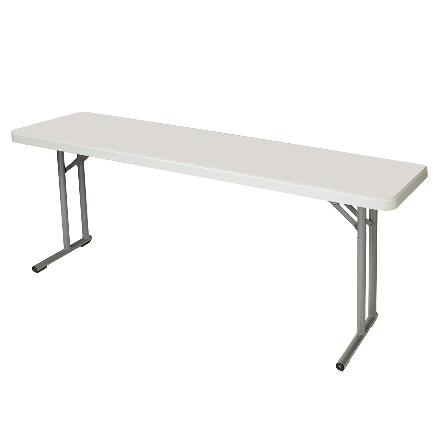 1872 Commercial-Grade Premium Industrial Seminar Folding Table with Thick Blow-Molded Top and 16-Gauge Cantilever Steel Legs (Seminar, 18" × 72", Speckled Gray Top)