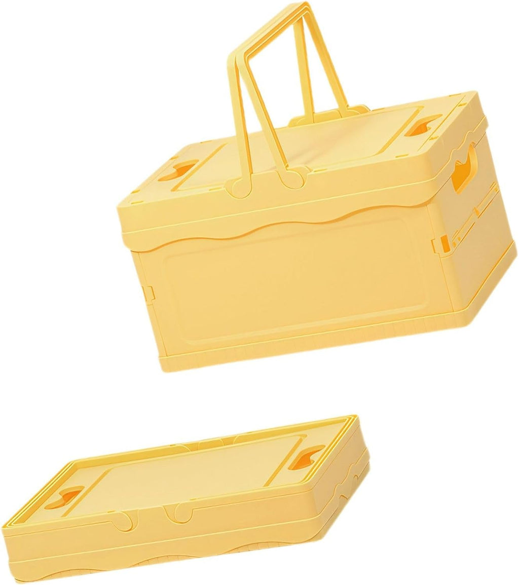 Foldable Storage Box with Handle - foldable pp Container for Space Saving & Portable Organization