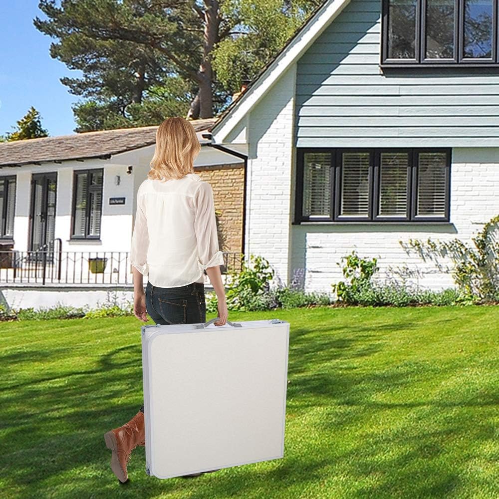 Aluminum Folding Table, Multipurpose Picnic Camping Table, Portable and Adjustable Rectangle Table for Party, Beach, Backyard, BBQ, Indoor and Outdoor (70.86" x 23.62" x 27.56")